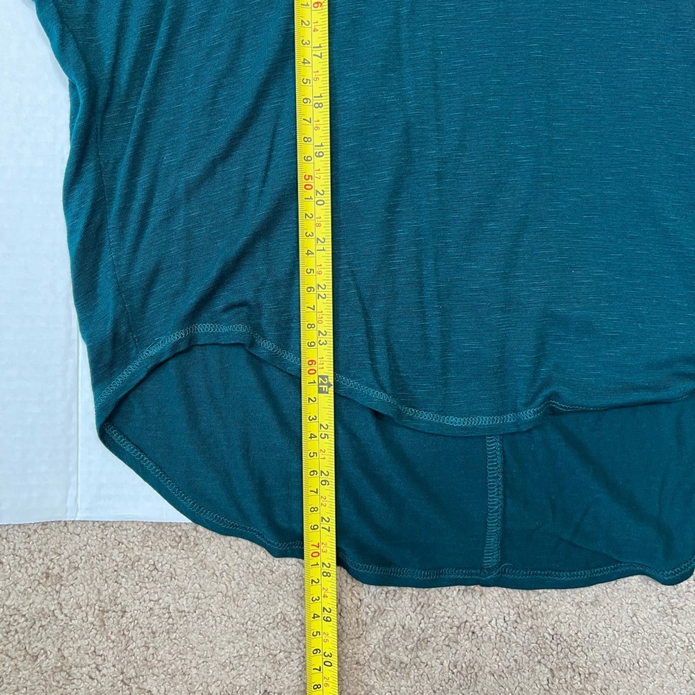 Long Sleeve High Low Top Green Layering Basic Oversized T Shirt Casual Blouse BF - Picture 13 of 17